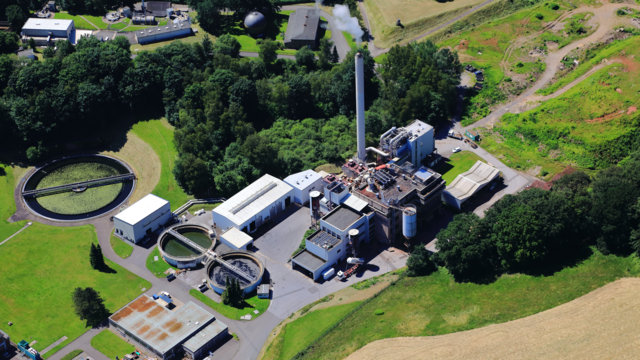Luftbild Schlammverbrennungsanlage (SVA) Buchenhofen (Luftbild: Peter Sondermann, 2022)